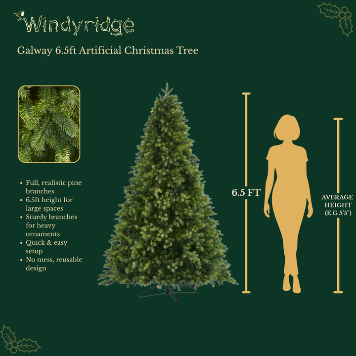 Galway Premium Artificial Christmas Tree - 6.5 ft