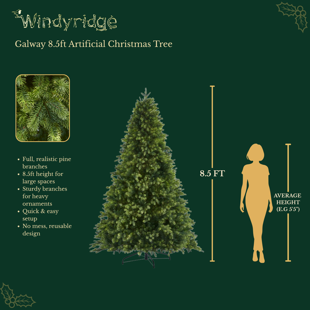Galway Premium Artificial Christmas Tree - 8.5 ft