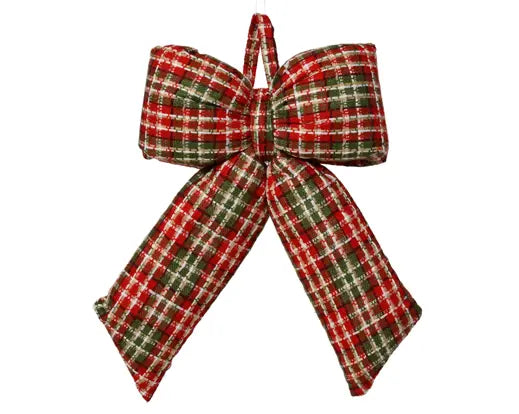 Bow polyester green/red L.30cm x W.20cm x H.10cm