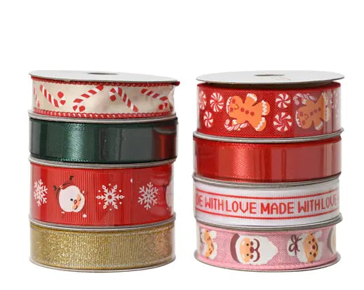 Ribbon polyester  assorted L.200cm x W.2.5cm x H.0.1cm