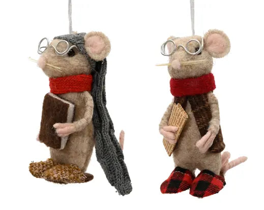 Mouse wool polyester scarf and cloth  beige L.7cm x W.5cm x H.13cm