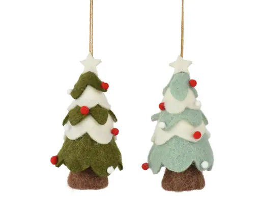 Wool Christmas tree decoration in assorted designs, 13cm