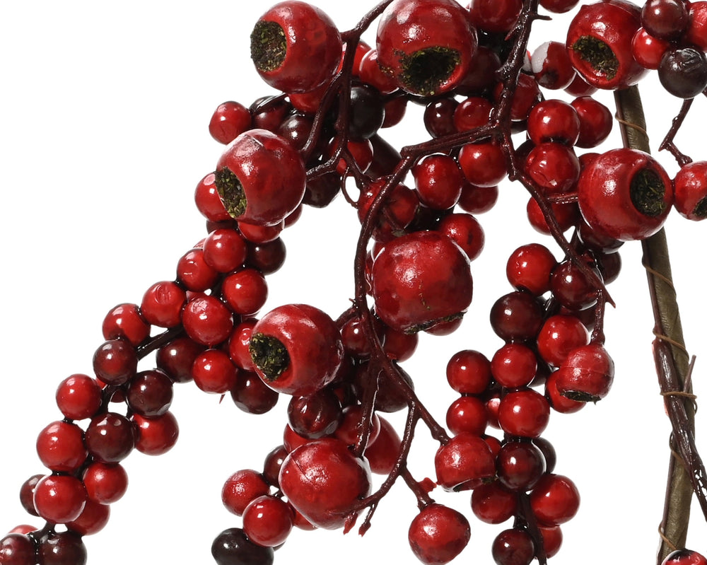 Red foam berry Christmas garland, 130cm, alternate view