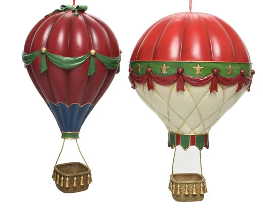 Balloon polyresin balloon  red/white L.17cm x W.17cm x H.25.5cm
D.17cm