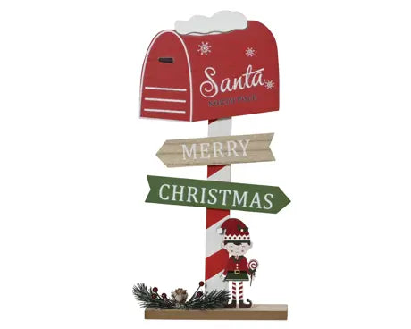 Signboard mdf elf fsc mix 70% green/red L.5cm x W.18cm x H.39cm