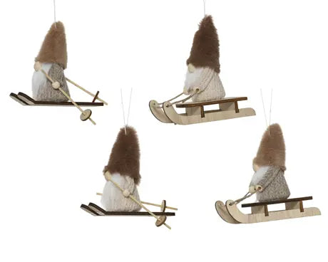 Gnome polyester plywood sleigh, plywood ski L.5cm x W.13cm x H.13.5cm