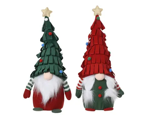 Gnome polyester sitting xams tree hat L.21cm x W.13cm x H.42cm