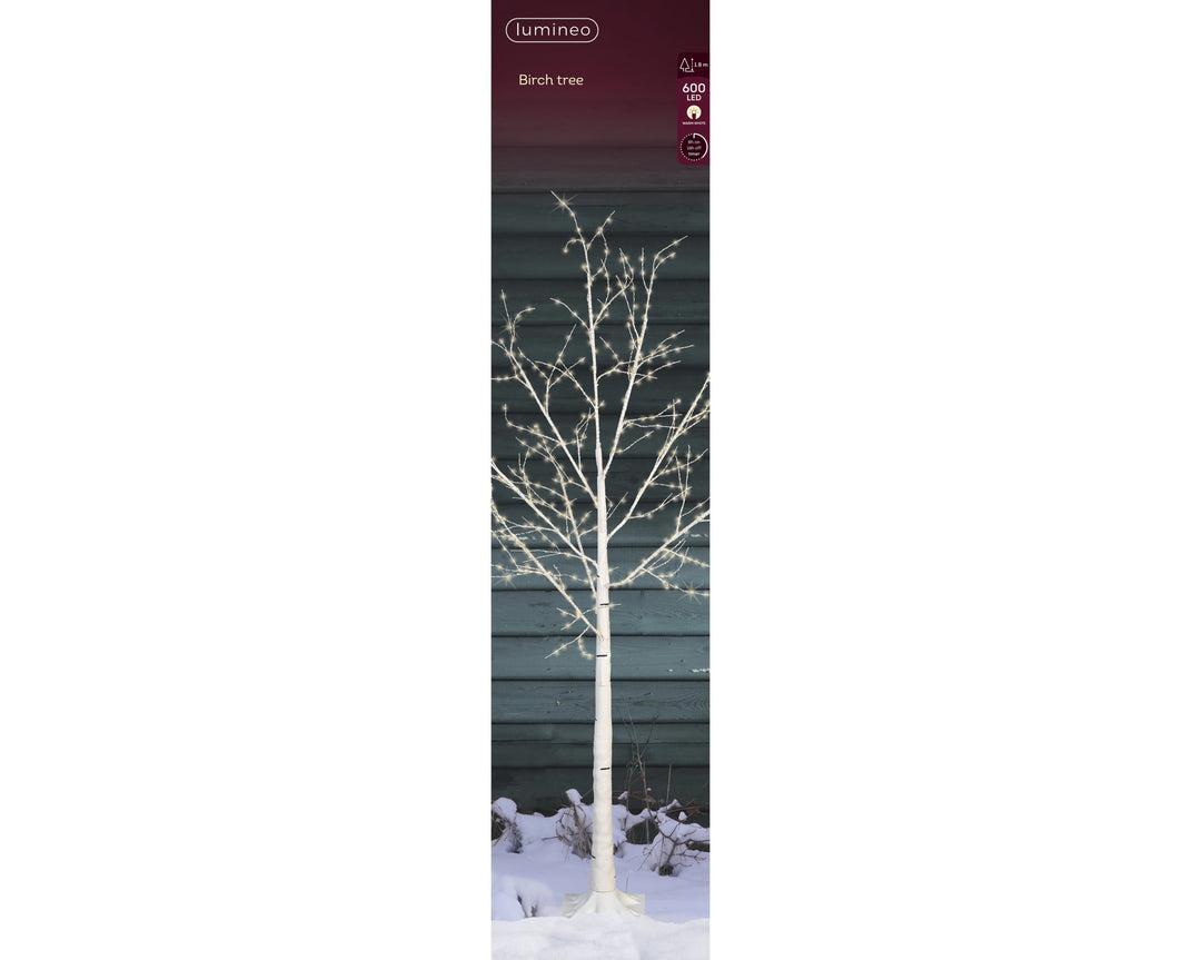Micro Led Tree Gb Pvc Birch Steady Outdoor White/Warm White Dia100Cm X H.180Cm - Christmas Lights - Windyridge Garden Centre