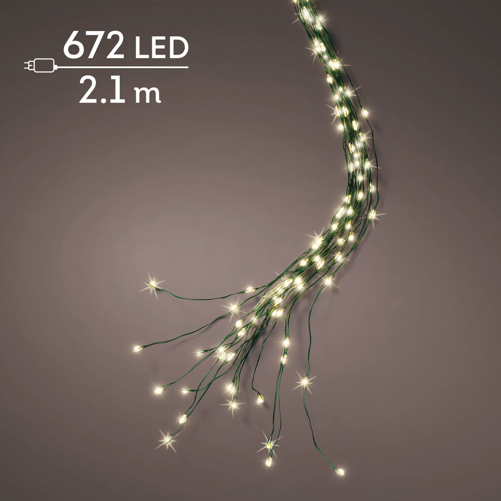 Warm white micro LED tree bunch lights, 2.1m plug-in, alternate view