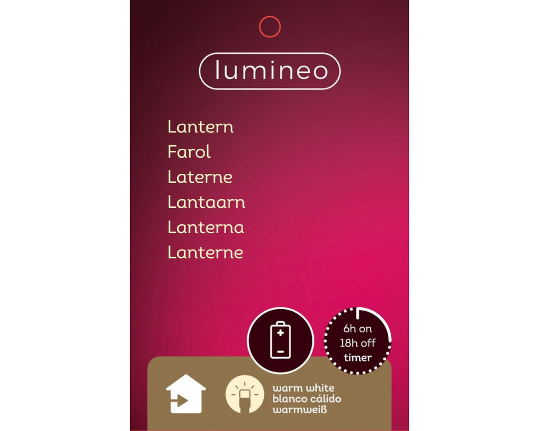 Led Lantern Firwood Steady Bo Indoor Warm White L.21Cm X W.21Cm X H.50Cm - Christmas Lights - Windyridge Garden Centre
