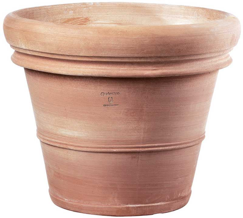 Artisinal Double Border Terracotta 60cm/ H50cm (Vaso Doppio Bordo Liscio 60)