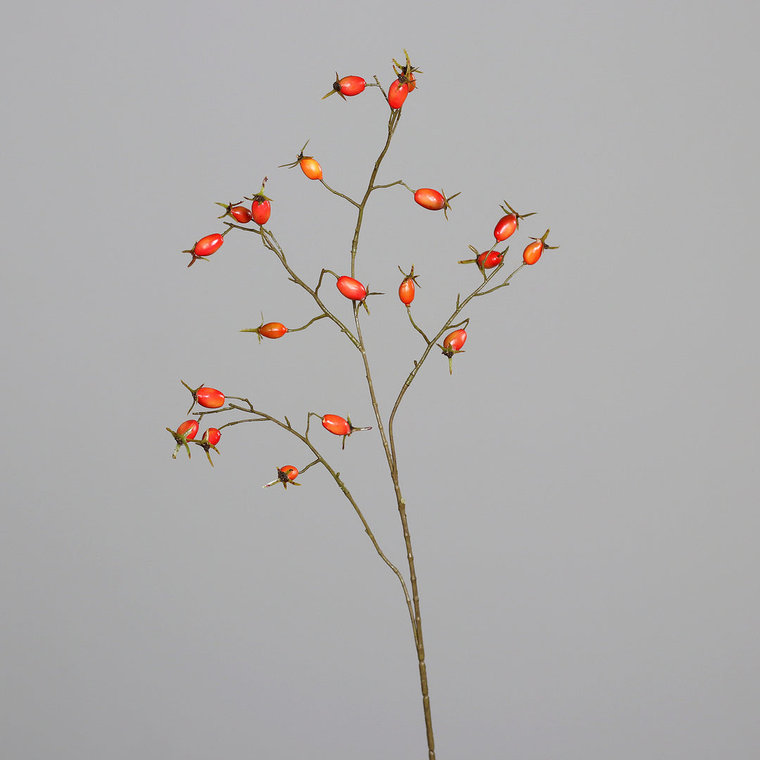 Rosehip branch, 78 cm, orange