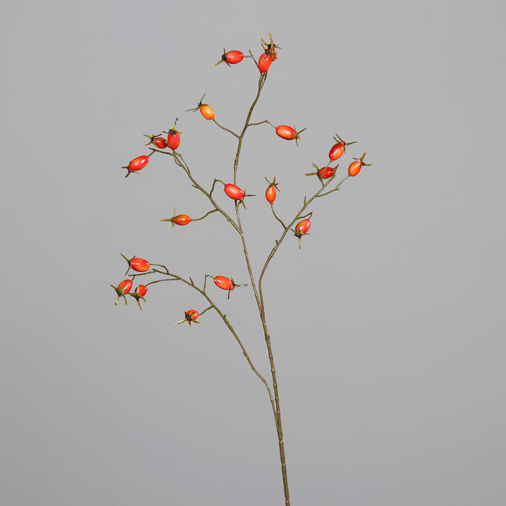 Rosehip branch, 78 cm, orange