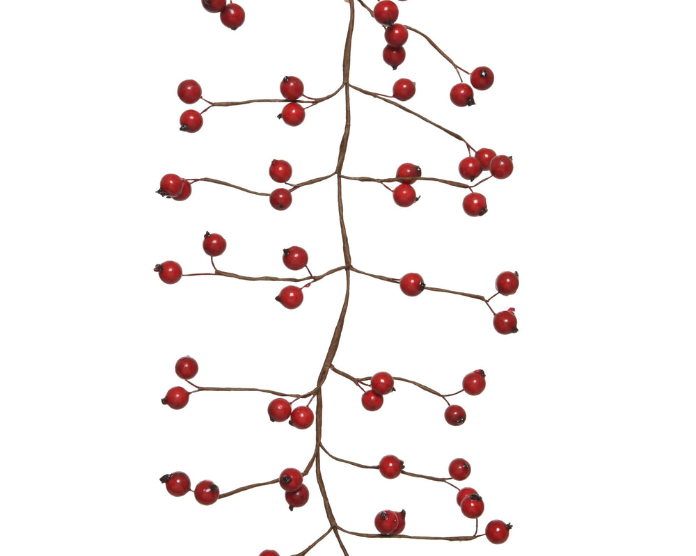 Red foam berry Christmas garland, 130cm long, alternate view