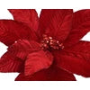 Poinsettia on clip polyester glitter velvet  christmas red H.5cm
D.30cm