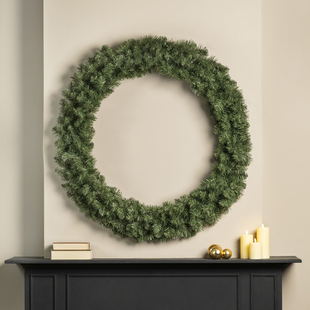 Large green Imperial outdoor Christmas wreath, 4ft, alternate view