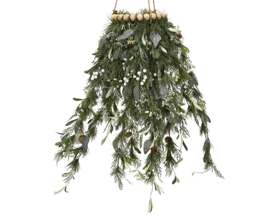 Modern green glitter Christmas wreath, 20cm