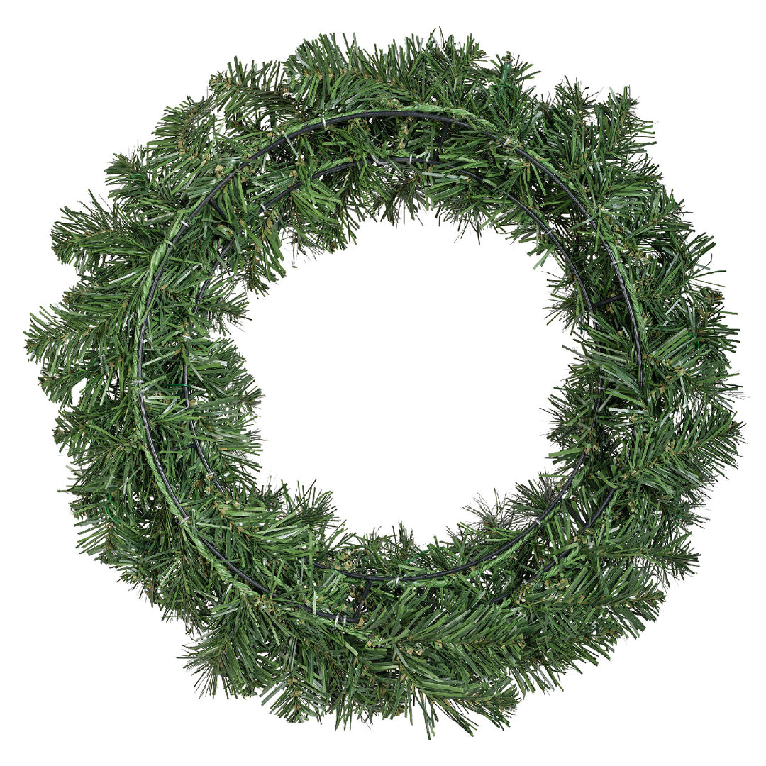 Green Imperial Christmas wreath with warm white LEDs, battery-operated, 50cm, alternate view