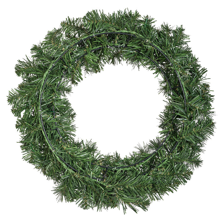 Green Imperial Christmas wreath with warm white LEDs, battery-operated, 50cm, alternate view