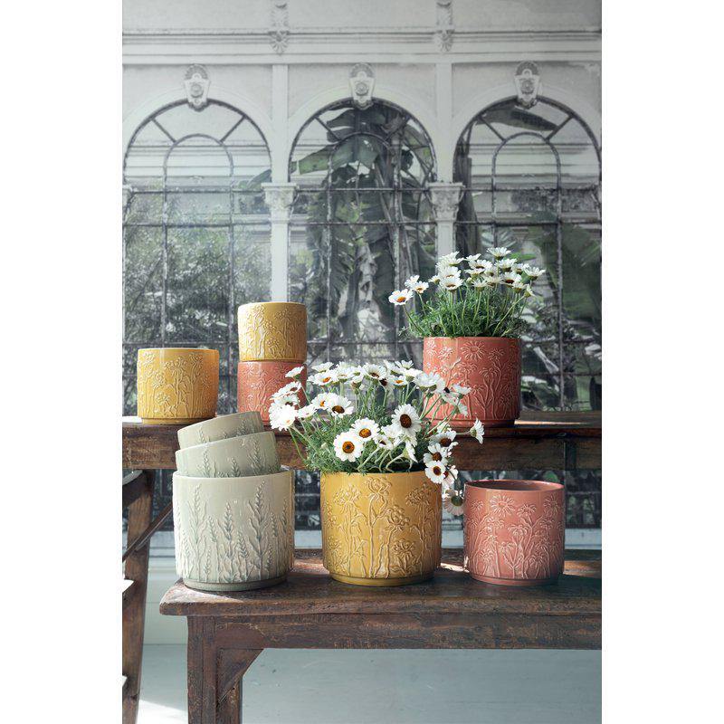 Gunnel Pot  Peach Ø12 X H10Cm - Pots - Windyridge Garden Centre