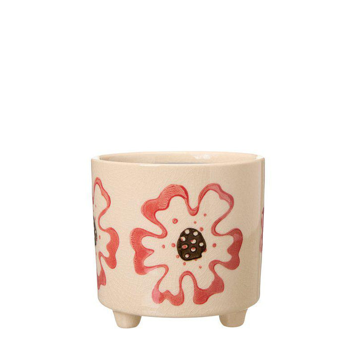 Rakel Pot  White/Red Ø12 X H12Cm - Pots - Windyridge Garden Centre