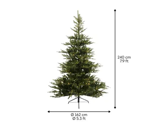 Grandis Fir Pre-Lit Artificial Christmas Tree with Warm White Micro LEDs - 8 ft / 240 cm