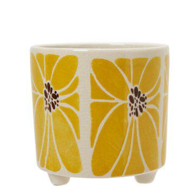 LARA Pot White/Yellow Ø17 x 17cm