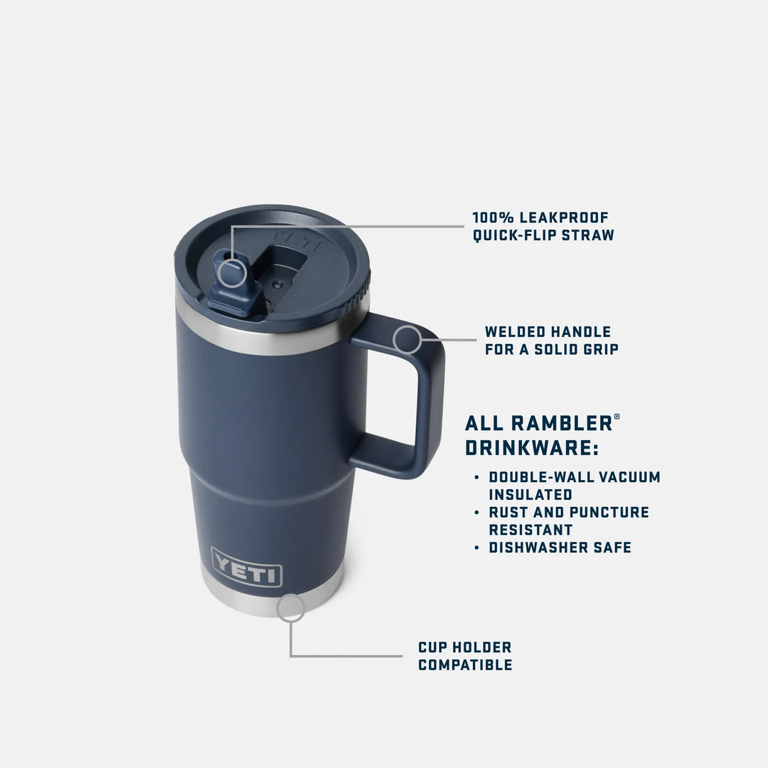 YETI RAMBLER 20 OZ TRAVEL STRAW MUG PAMPA GREEN