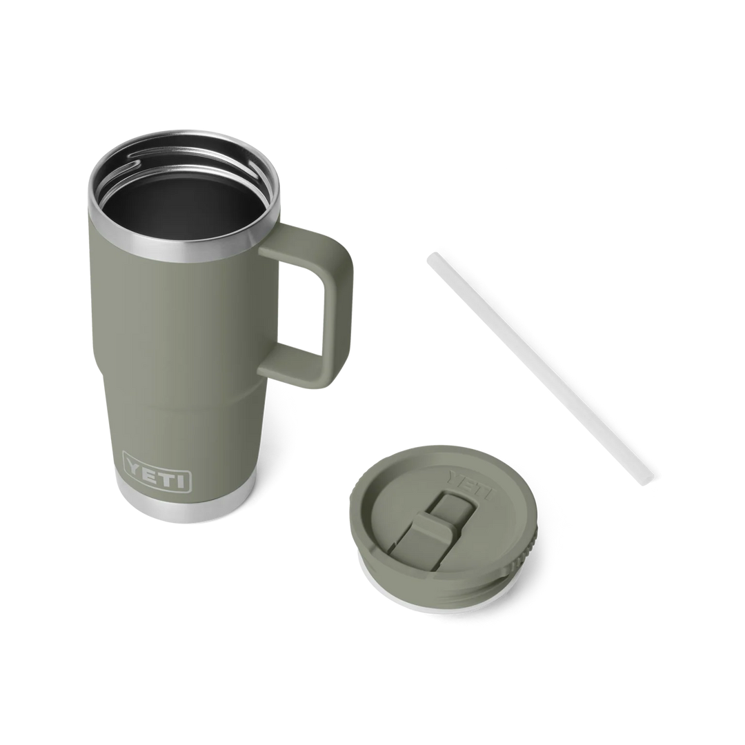 YETI RAMBLER 20 OZ TRAVEL STRAW MUG PAMPA GREEN