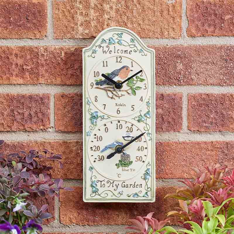 Birdberry Wall Clock & Thermometer - Garden Ornaments - Windyridge Garden Centre