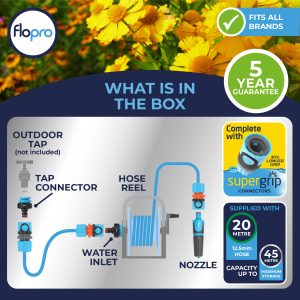 Flopro Easyreel Complete Everyday Hose Set 20M + 25% Free - Tools & Equipment - Windyridge Garden Centre