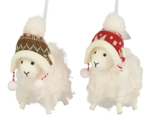 Lamb polyester curly christmas hat  assorted L.11cm x W.7cm x H.12cm