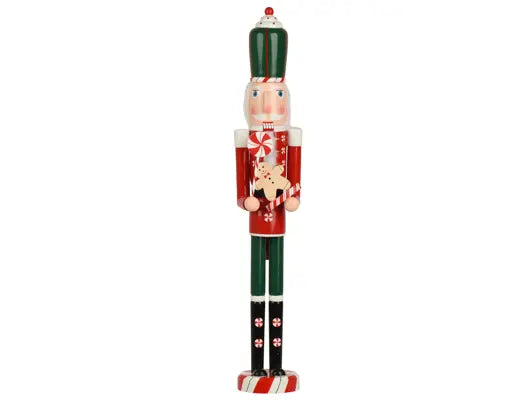 Nutcracker pinewood fsc 100% green/red L.12.5cm x W.12.5cm x H.76cm