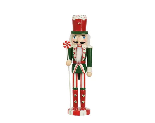Nutcracker pinewood fsc 100% green/red L.13.5cm x W.13.5cm x H.76cm