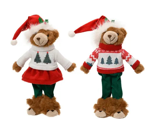 Bear polyester standing red/colour(s) L.20cm x W.11cm x H.32cm