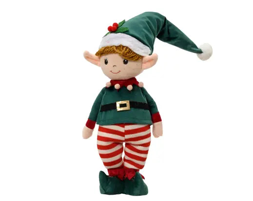Elf polyester standing styrofoam hard body green/red L.17cm x W.12cm x H.60cm