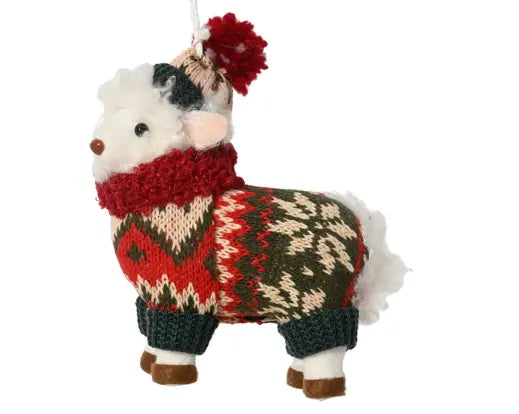 Sheep polyester polyester hat and cloth green/red L.5cm x W.11cm x H.14cm