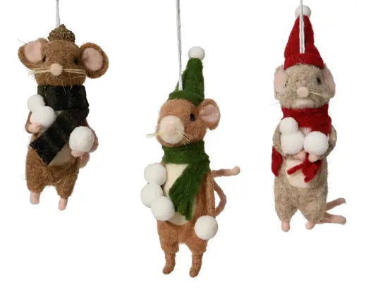 Mouse wool scarf  assorted L.3cm x W.6cm x H.17cm