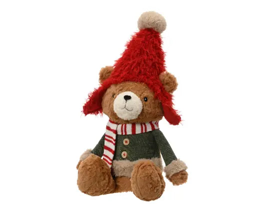 Bear polyester sitting w hat brown/colour(s) L.16cm x W.12cm x H.44cm