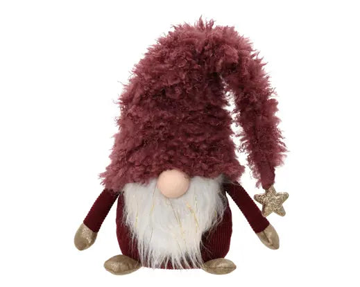 Doorstop polyester gnome purple L.26cm x W.17cm x H.33cm