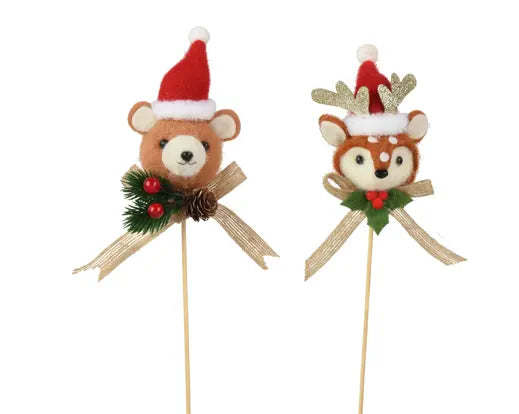 Animals wool on pick  brown/colour(s) L.5cm x W.7cm x H.30cm