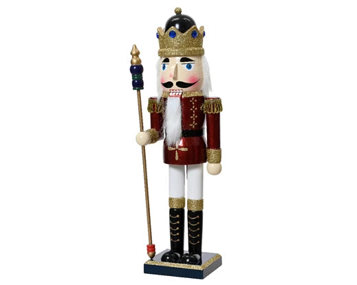 Nutcracker firwood with scepter fsc 100% oxblood L.12cm x W.11cm x H.50cm
