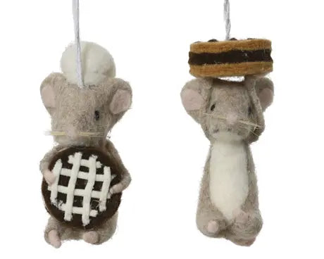 Mouse wool  brown L.7cm x W.6cm x H.12cm