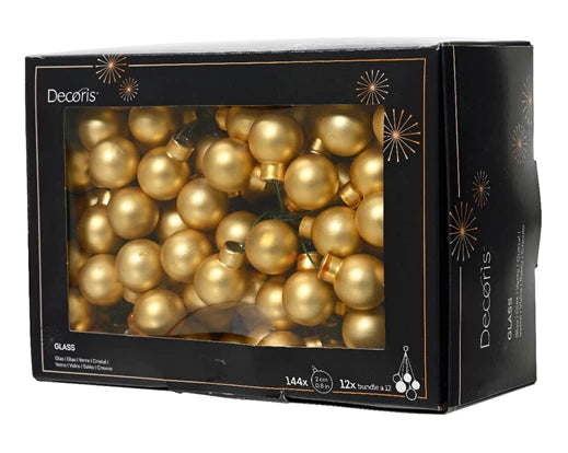 Baubles on wire glass matt light gold