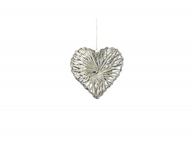 Small Grey Heart Wreath 27x7x23cm