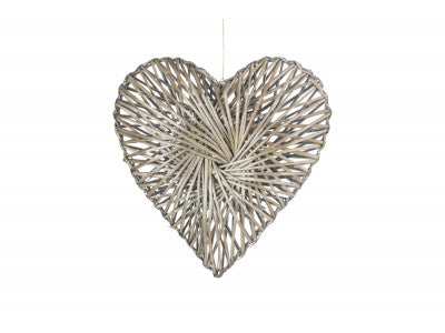 Large Grey Heart Wreath 60x13x57