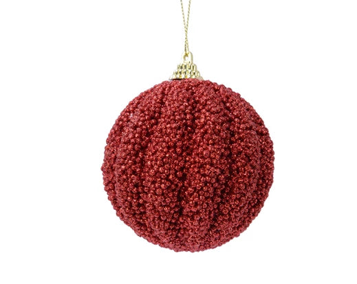 Bauble foam glitter glitter christmas red D.8cm