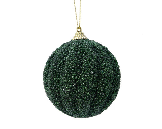 Bauble foam glitter glitter pine green D.8cm