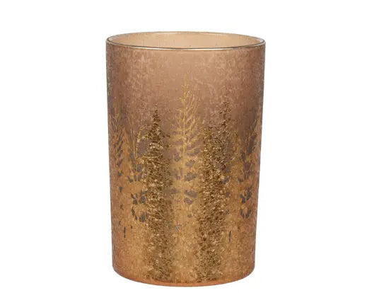 Hurricane glass tree gold D.12cm x H.18cm