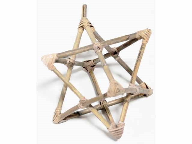 Christmas Deco Star Rattan Grey d30h4cm